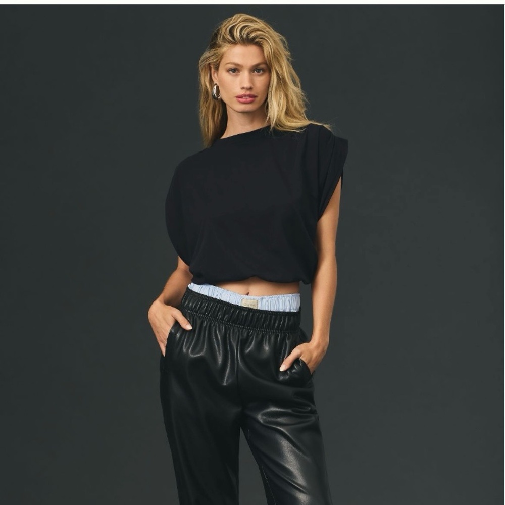 Pilcro Pleated- Shoulder Bubble-Hem Tank